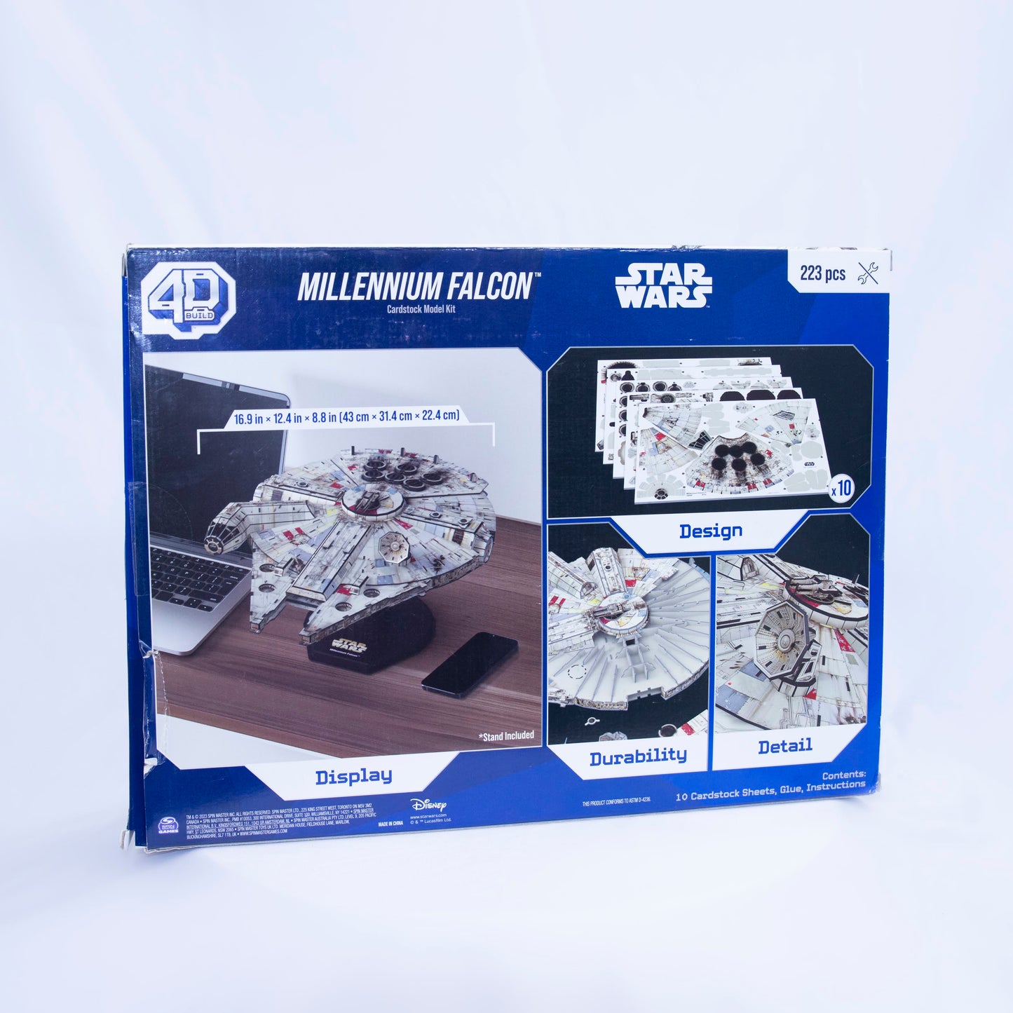 4D BUILD - Star Wars Millennium Falcon Model Kit Box Back