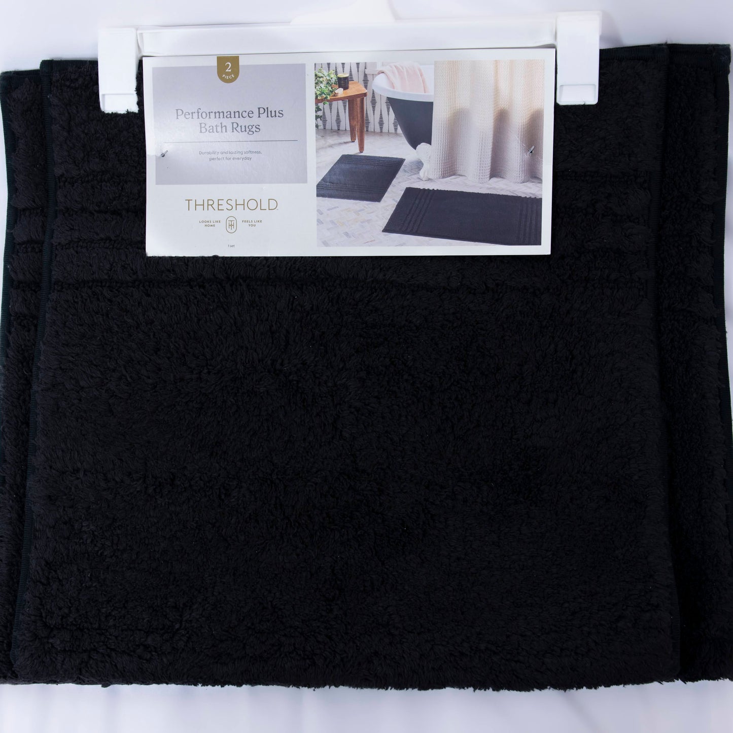 Threshold Bath Rug Set - Black 