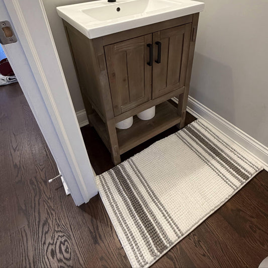 Threshold Striped Memory Foam Bath Mat 