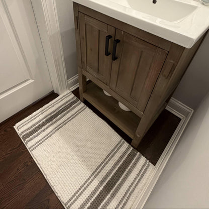Threshold Striped Memory Foam Bath Mat  At Sink