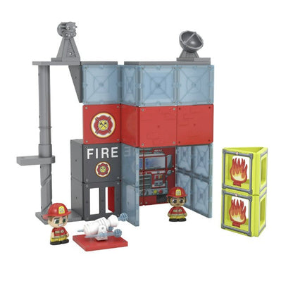 Tile Town Fire Station Magnetic Tile Set