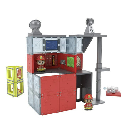 Tile Town Fire Station Magnetic Tile Set