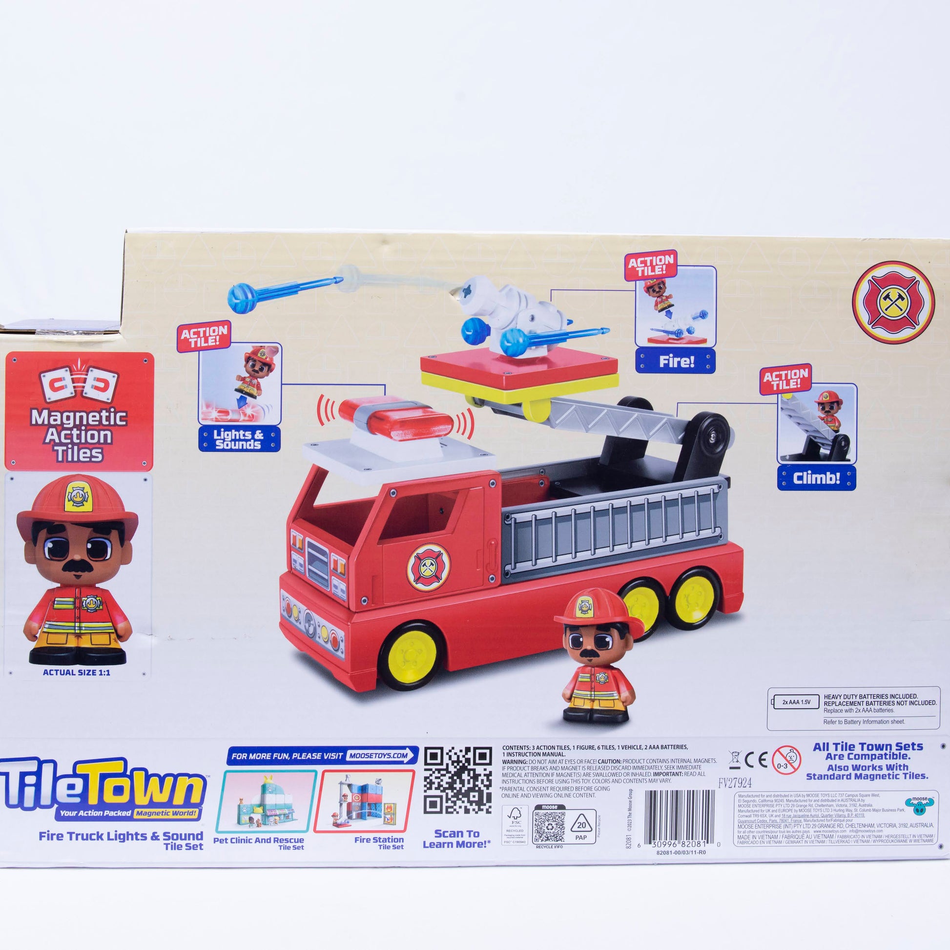 Tile Town Fire Truck Tile Set Box Back