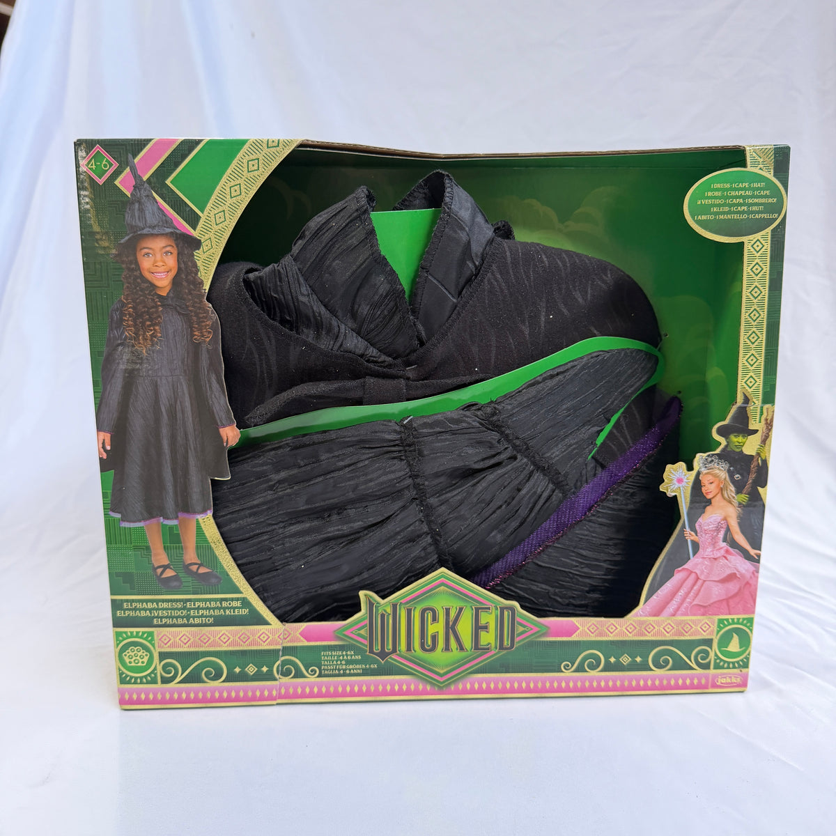 Wicked Deluxe Elphaba Black Defying Gravity Dress Up Set Box